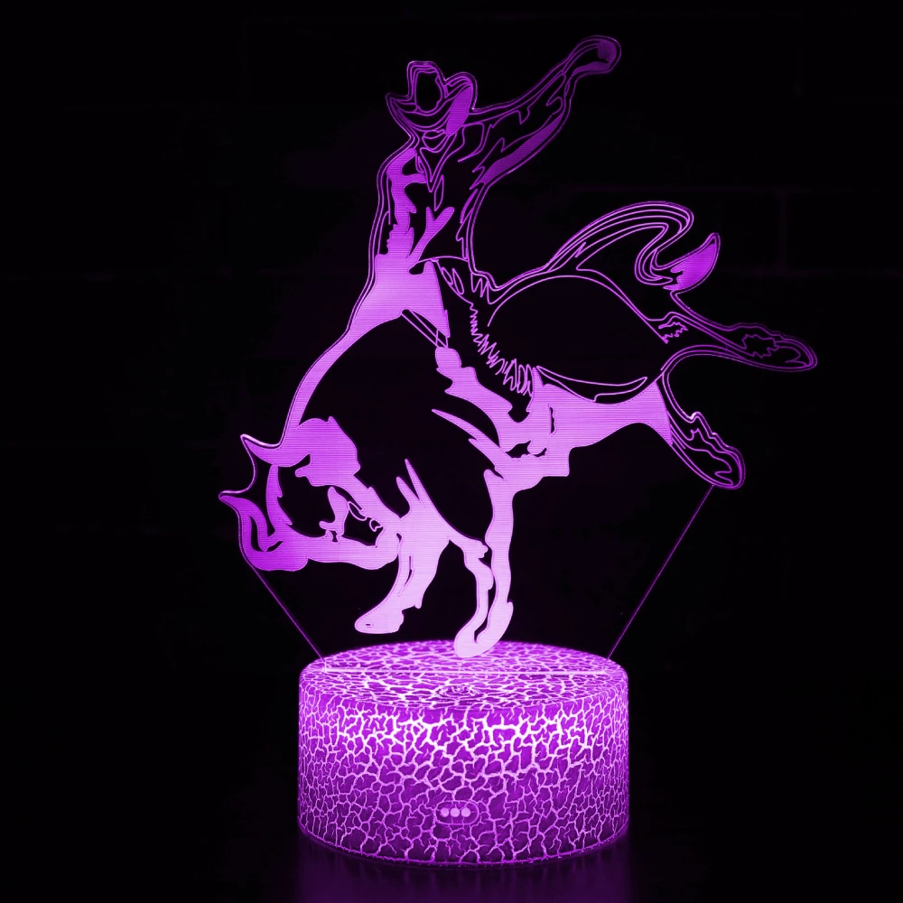 Nighdn 3D Bullfighter Night Light LED Illusion Bedside Lamp Acrylic USB Nightlight Home Bedroom Decoration Kids Birthday Gift