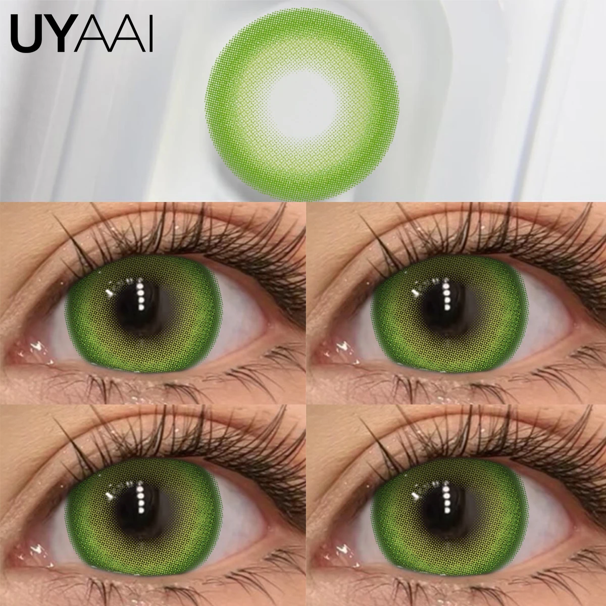 Распродажа UYAAI-450 градусов, цветные контактные линзы для близорукости, зеленые красивые женские зеленые линзы, натуральные коричневые линзы, красочные контактные линзы