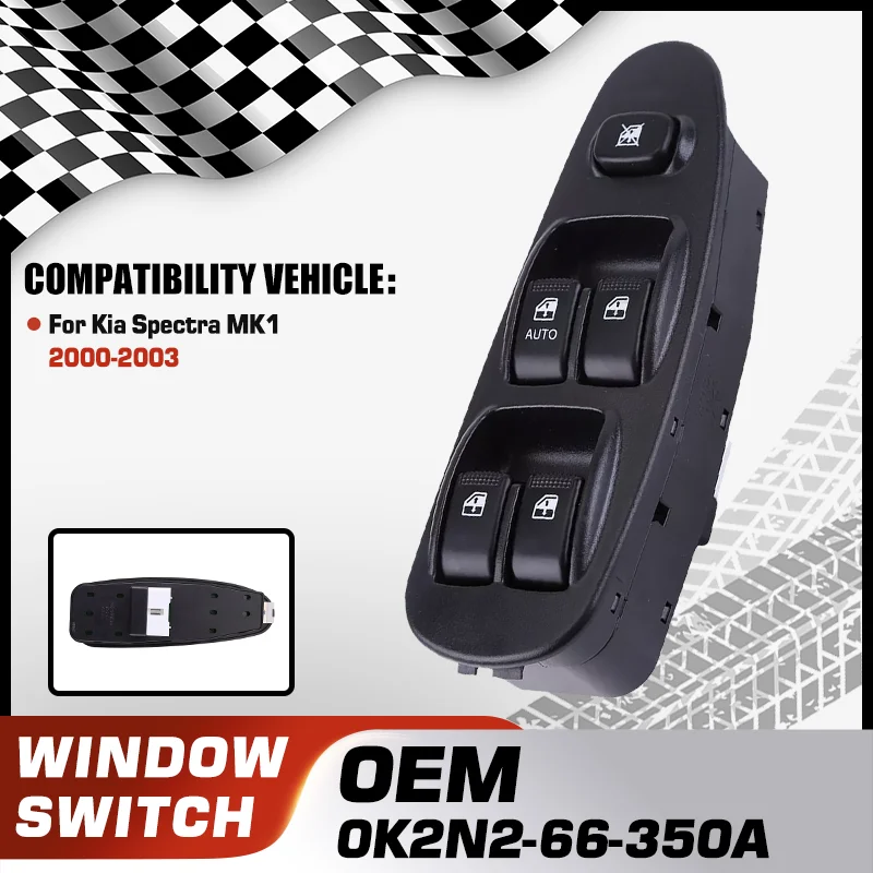 

0K2N2-66-350A 0004FRLH-BB Car For Kia Spectra MK1 2000 2001 2002 2003 Electric Power Window Lifter Master Control Switch Button