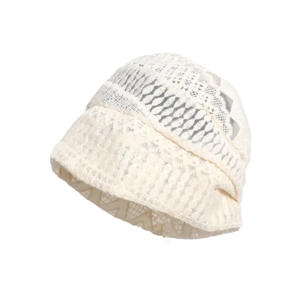 

Cute Hollow Lace Hat Breathable Spicy Girl Knitted Hat Korean Style Thin Sunscreen Cap Outdoor