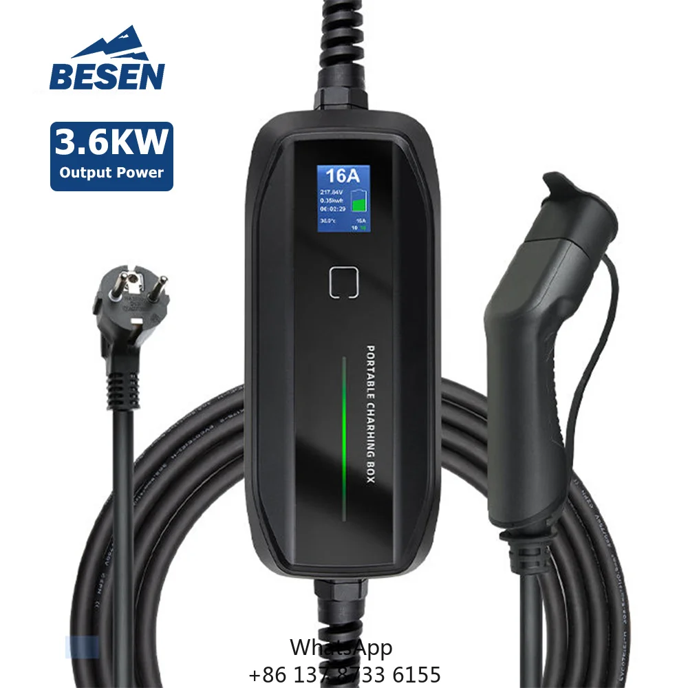 10A/16A Adjustable Portable IEC 62196-2 EV Charging Station With Schuko Plug