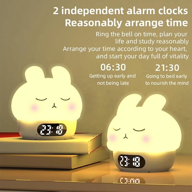 Alarm Clock Night Ligh,  Silicone Pat Light With Alarm Clocks, For Boys Girls Children Birthday Gift