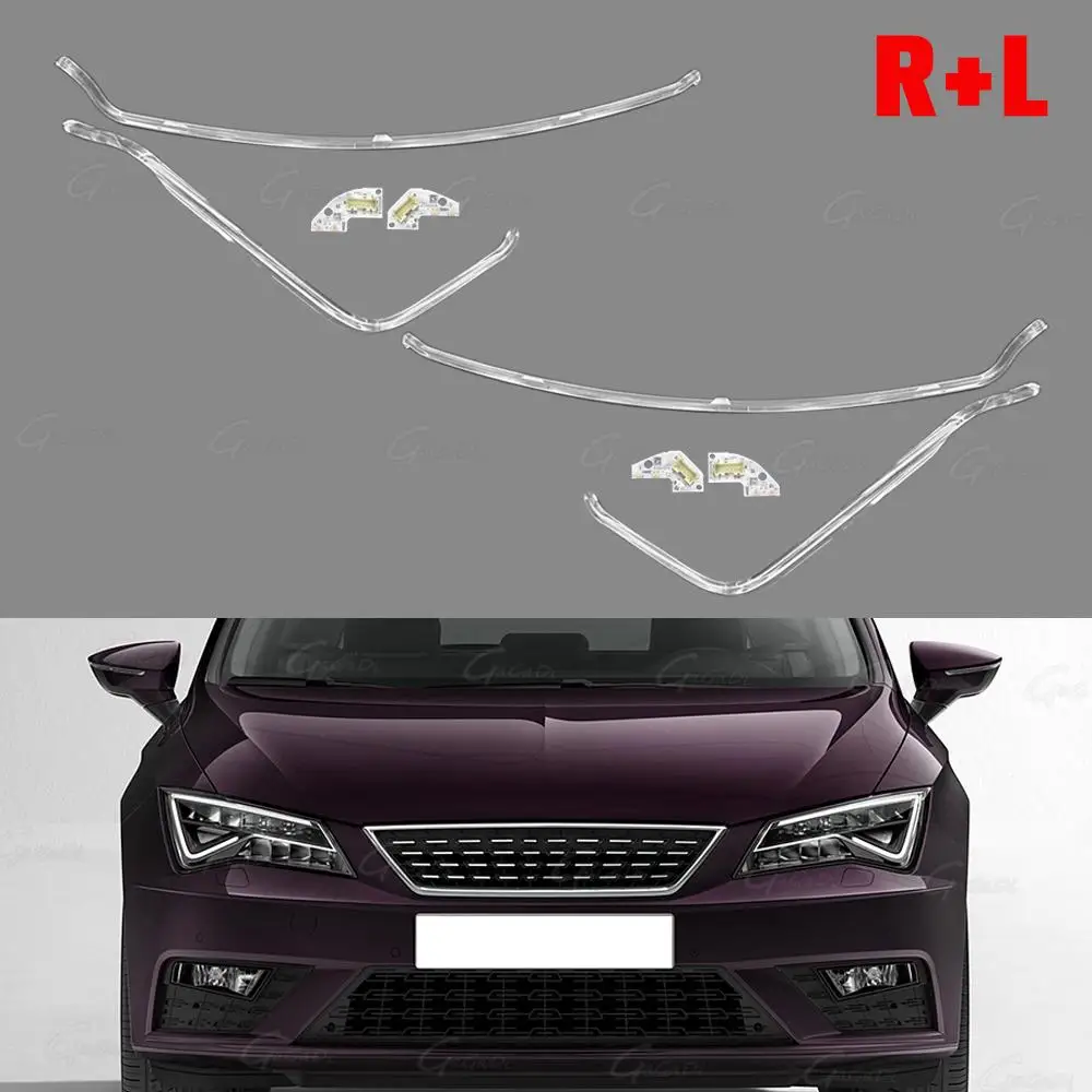 Car Headlights Angel Eye Light For SEAT Leon 2017-2021 Guide Tubes Daytime Running Light Bulbs Circuit Boards 5F0941475A view 3