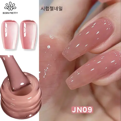 BORN PRETTY 10ml 누드 시럽 젤 젤리 누드 내추럴 컬러 세미 퍼머넌트 UV LED 바니시 네일 용품 매니큐어