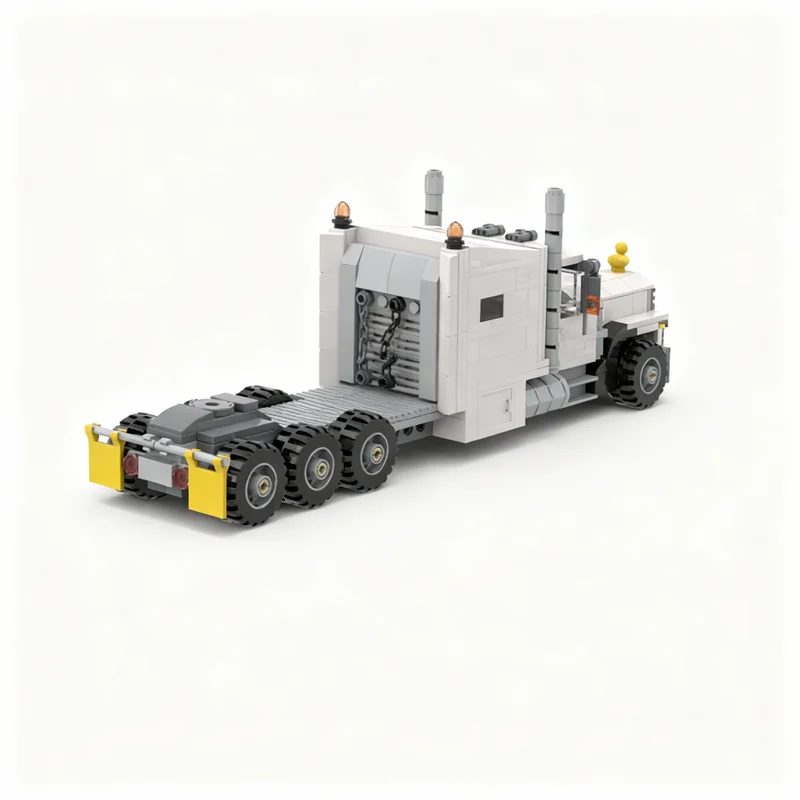 445pcs MOC City Traffic Semi Truck Triple Axle Sleeper Cab Model Building Blocks Christmas Gift Toys Architecture DIY Birthday