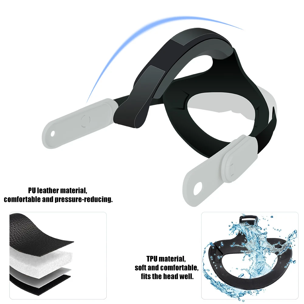 حزام رأس مريح لنظارات الواقع الافتراضي ، عصابة رأس النخبة ، إكسسوارات نظارات قابلة للتعديل ، ميتا كويست 2 كويست 3 فر