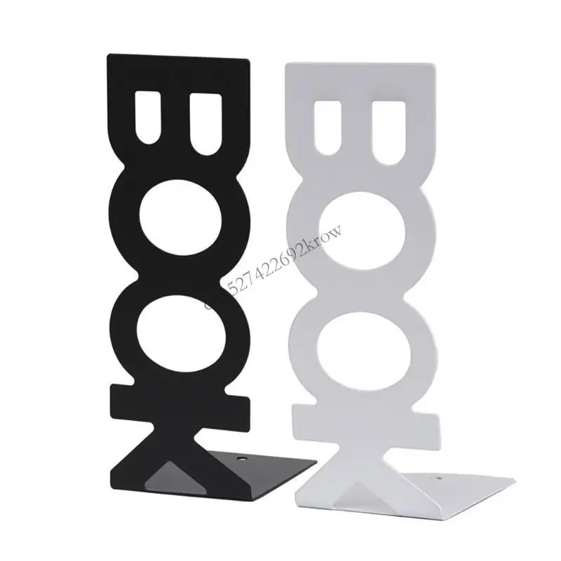 

R9CB Пакет из 2 Nonskid Heavy Duty Metal Metal Bookend Magazine Holder Holder Decorative Book стенд для домашнего офиса