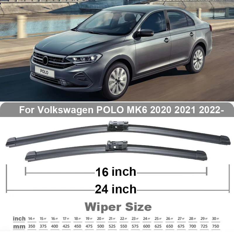 TONLINKER Wischer Klingen Für Volkswagen VW POLO MK6 CK Limousine 2020 2021 2022 Auto Zubehör Frontscheibe Wischer Klinge Pinsel