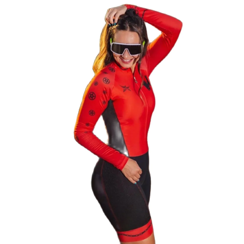 

Bicycling Macaquinho Ciclismo Feminina Roupa Jumpsuit Short Suit Ropa Mujer Verano Outfit Xamacycling Macacão Mangas Compridas