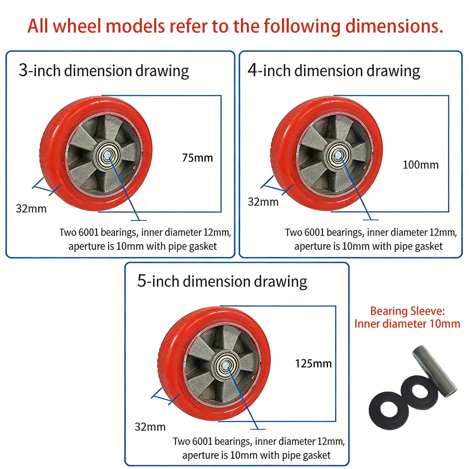 3/4/5-inch Medium-Duty Casters | High-Temperature Resistant / Anti-Static | Silent Operation | Available in Various Materials