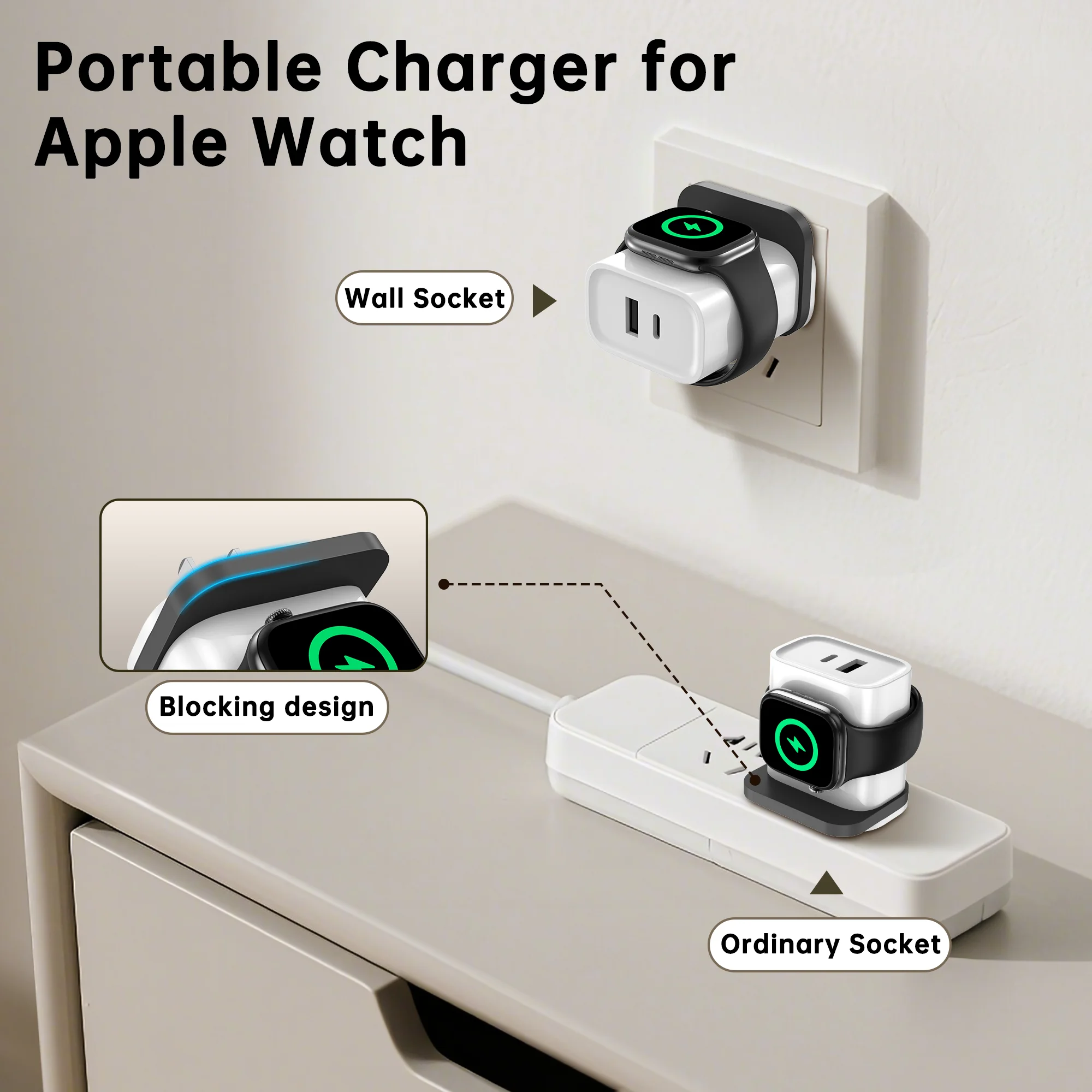 3in1 Portable Charger For Apple Watch Charger with 25W Fast Charging Block 3 in 1 PD USB C Wall Charger Block for iPhone Ipad
