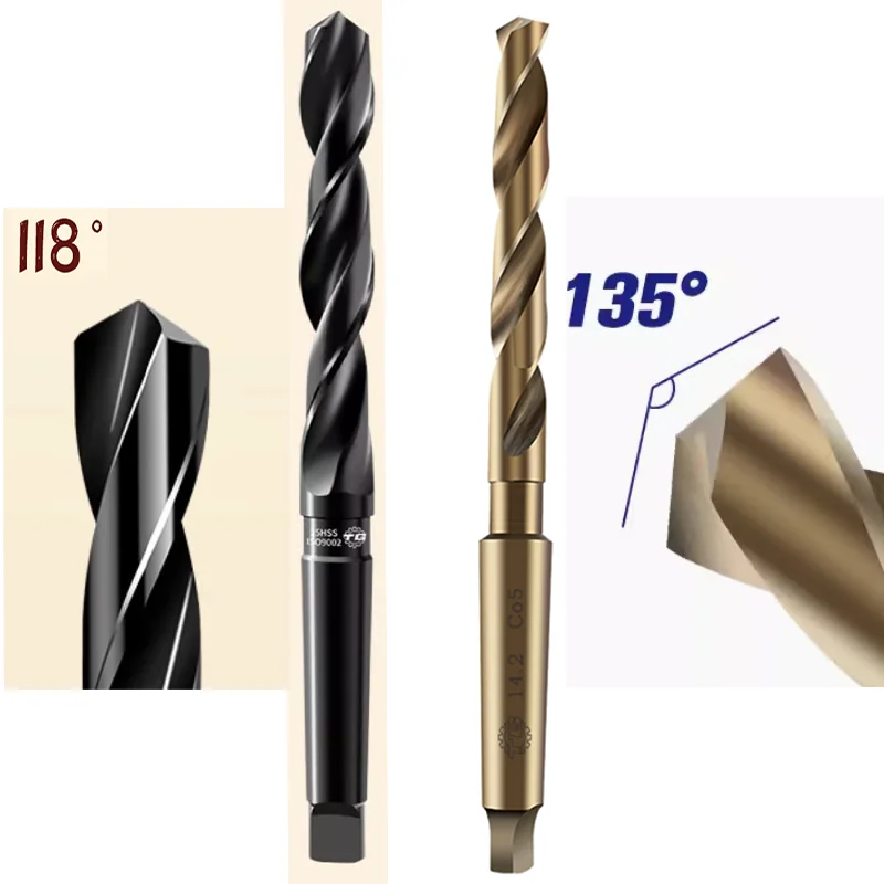 Broca de torção de aço de alta velocidade, Broca Alargadora para Aço Inoxidável, Morse Taper Shank, M35 HSS-Co, 6mm-36mm, 1Pc