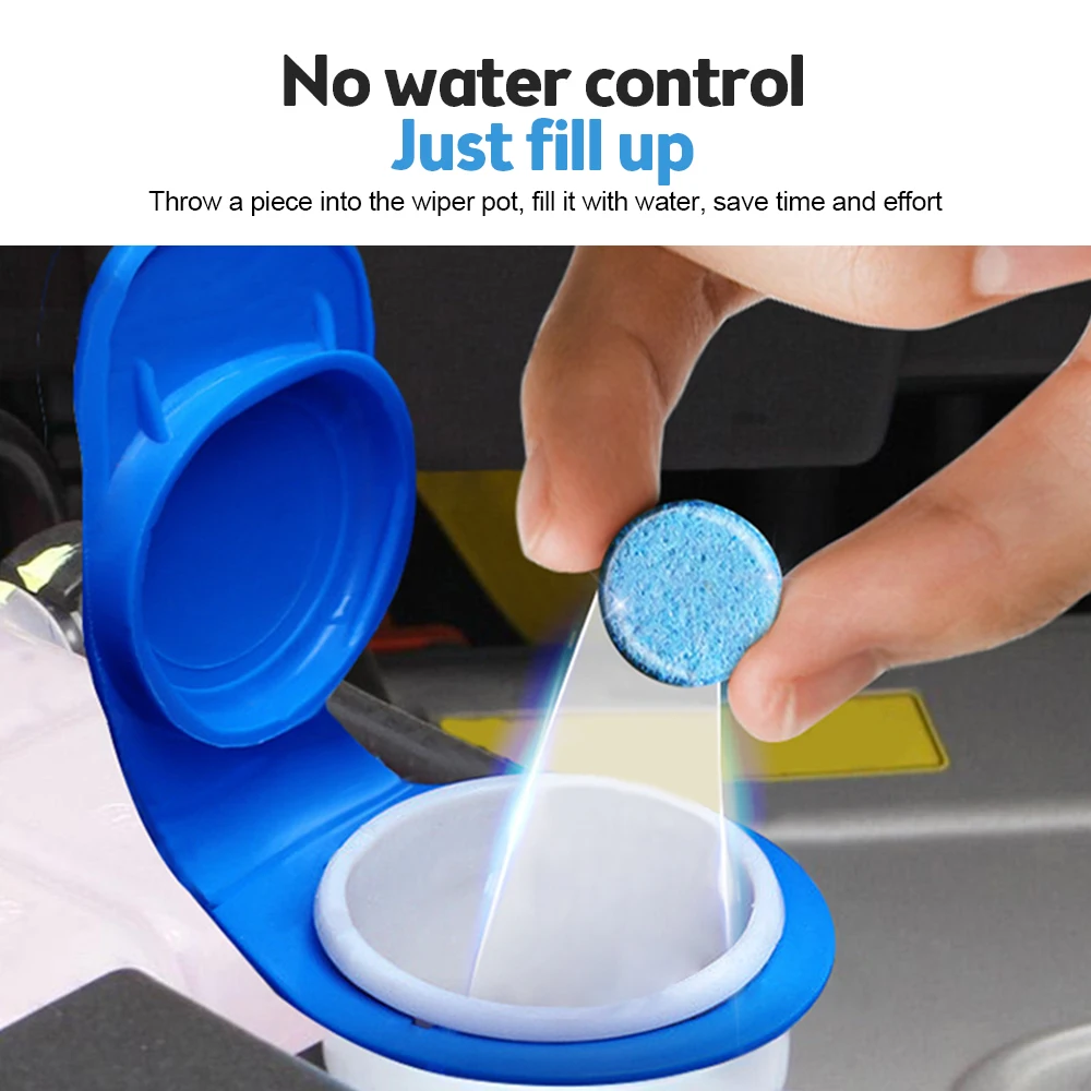 10Pcs Car Effervescent Washer Tablet Auto Window Cleaning Car Solid Wiper Fine Windshield Glass Cleaner Tools Accessories