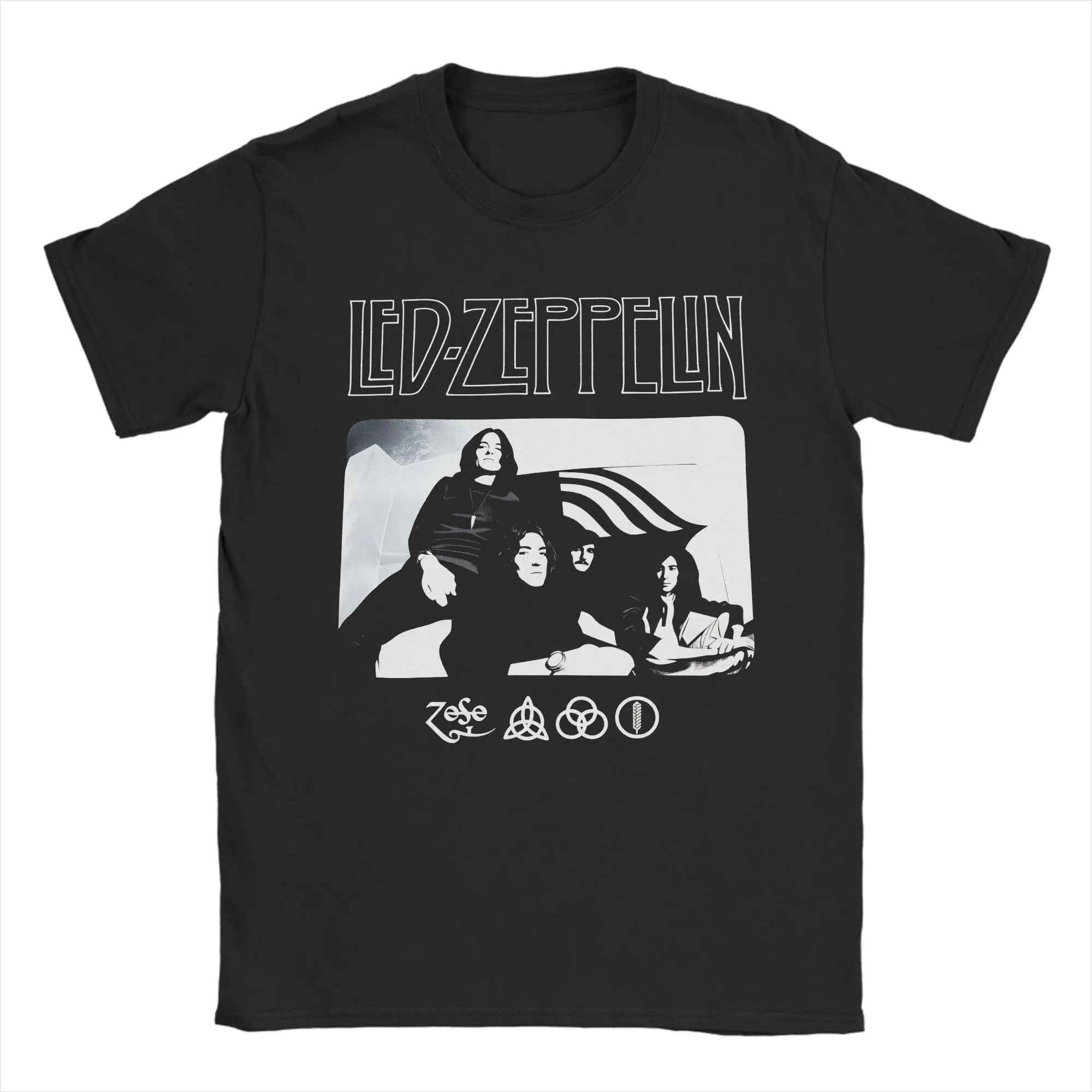 

Футболки The Mother Ship Led Zeppelin, мужские уникальные футболки из чистого хлопка, футболки с круглым вырезом и короткими рукавами, топы с принтом