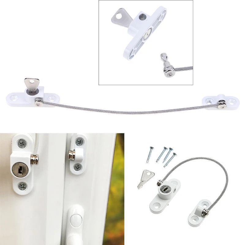 

Window Lock Children Protection Window Restrictor Aluminum Alloy Child Safety Window Stopper Anti-theft Locks Limiter