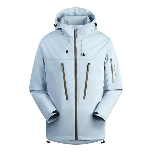 Imagen 2 del producto Nueva chaqueta de Montañismo de primavera para hombre, tela impermeable y a prueba de viento, diseño de Hip Hop a la moda, abrigo informal de gran tamaño para exteriores