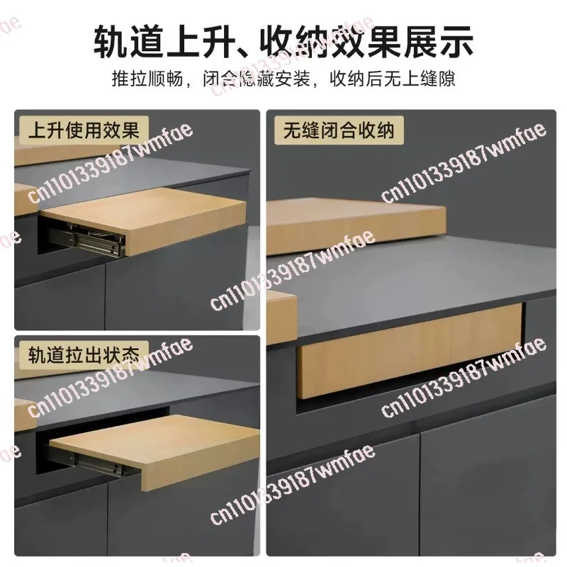 Rising Table Top Sliding Rail Hardware Kit Buffering Extension Track for Dining Table Desk Folding Table Mechanism