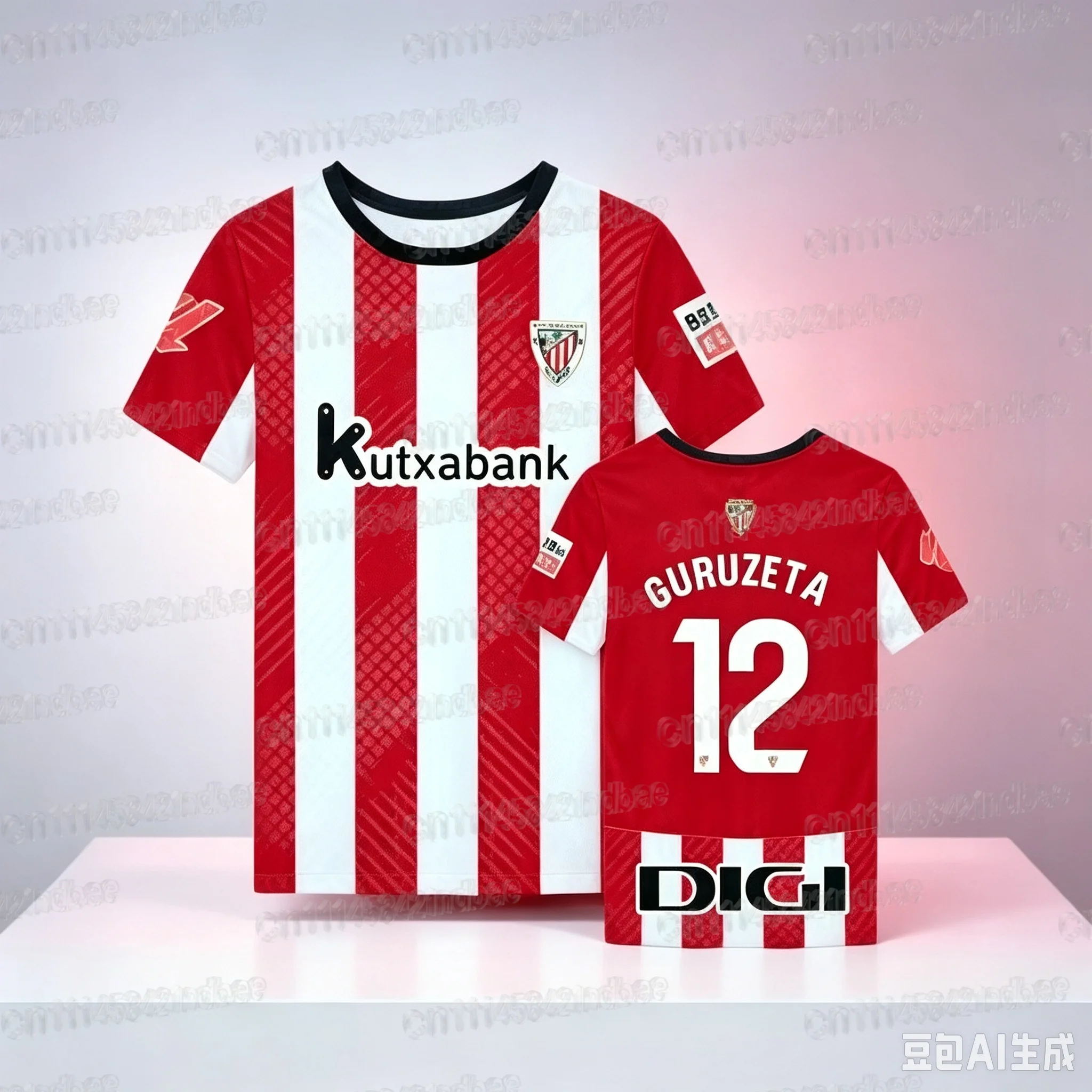 Heiß begehrtes Fußball-T-Shirt im spanischen BILBAO-Stil, 3D-gedruckt, atmungsaktiv, modisch, kurzärmelig, für den täglichen Gebrauch, auch als Familienoutfit geeignet. – Detail 7