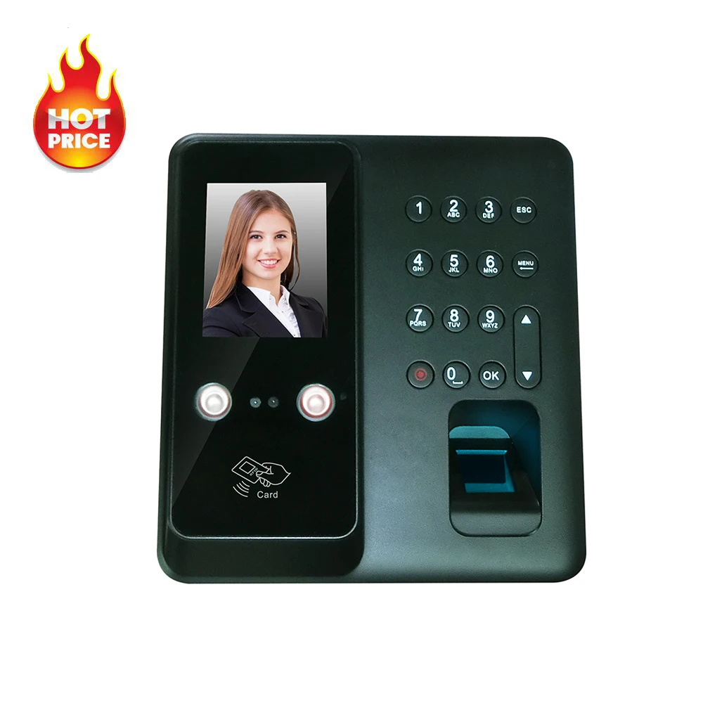 Staff Biometric Face Recognition Fingerprint Scanner Clock in and Out Employee Time Attendance Machine Time Recorder