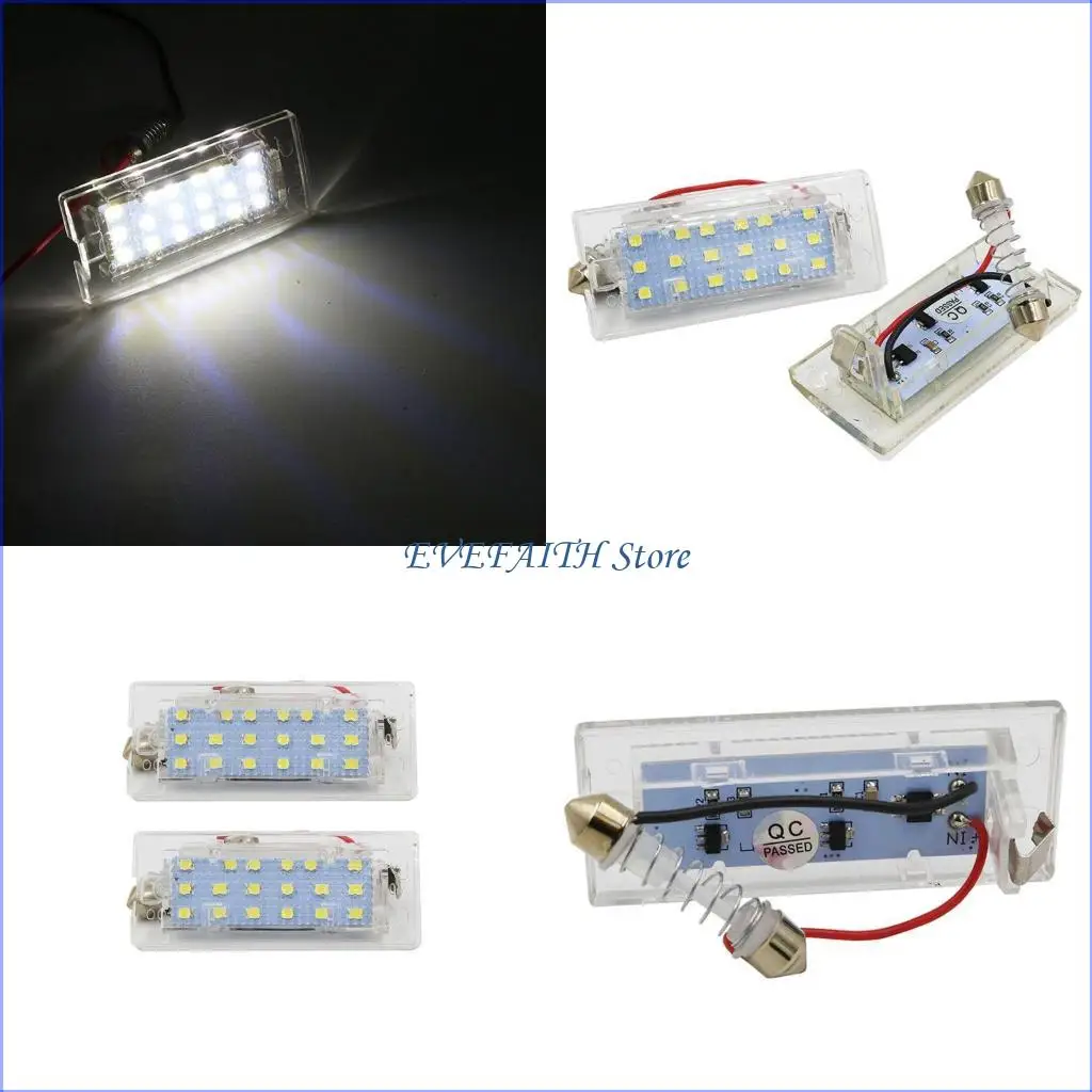 

124B 2Pcs 12V LED Number License Plate Light Lamps for E53 1999-2003 E83