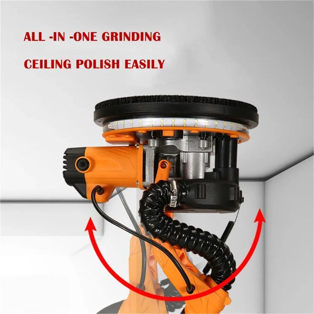 1390W Drywall Sander Brush Motor Electric Adjustable Variable Speed with Self-Suction Handle Wall Grinder Sander Machine