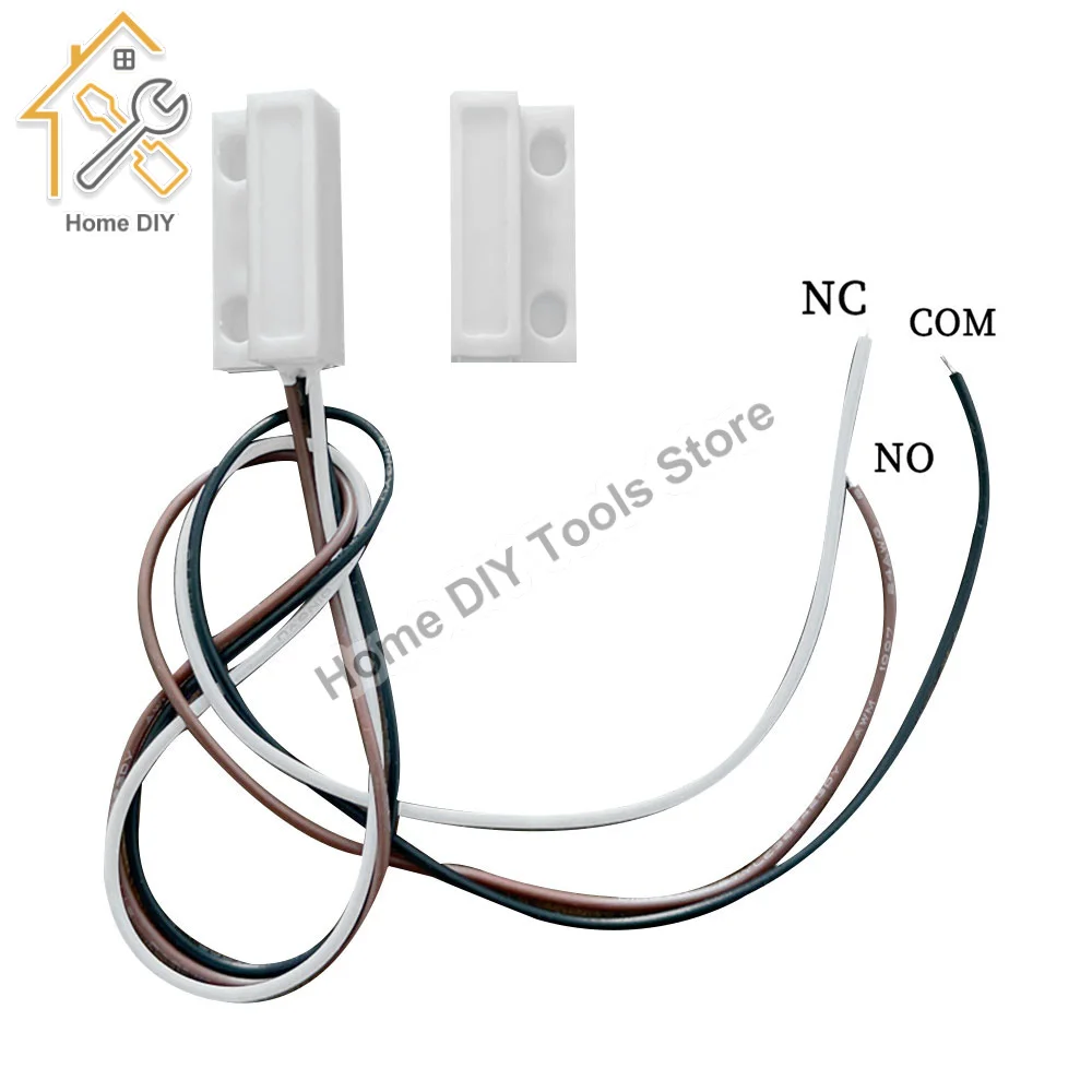 MC-38B Wired Door Window Sensor Detector Magnetic Switch Normally Closed or Normally Open NC/NO for Home Security Alarm System