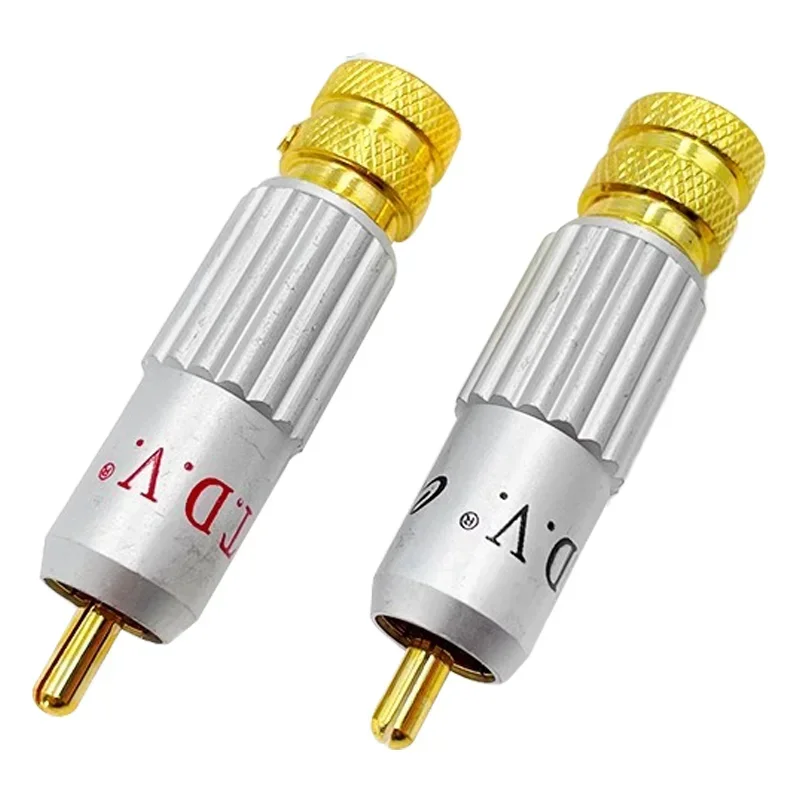 2/4/8/16Pcs 24K Vergulde Hifi Rca Plug Audio Kabel Luidspreker Connector Afsluitbare Verstelbare Audio Adapter Rca Akoestische Aansluitingen