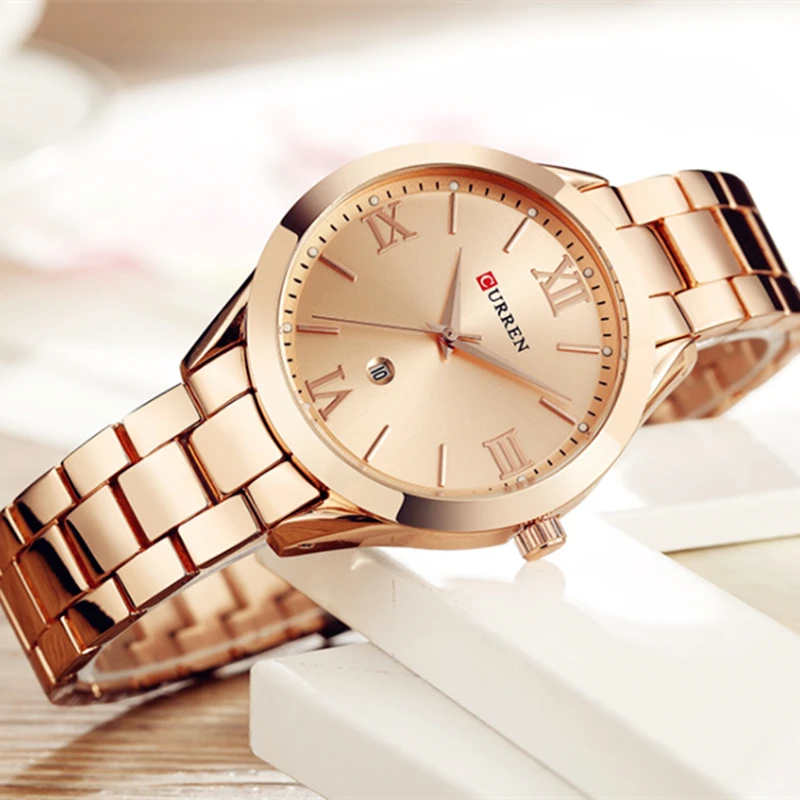 CURREN Ladies Watch For Women Fashion Retro Female Waterproof Watch Steel Quartz Watch For Women Christmas Relógio Feminino 9007