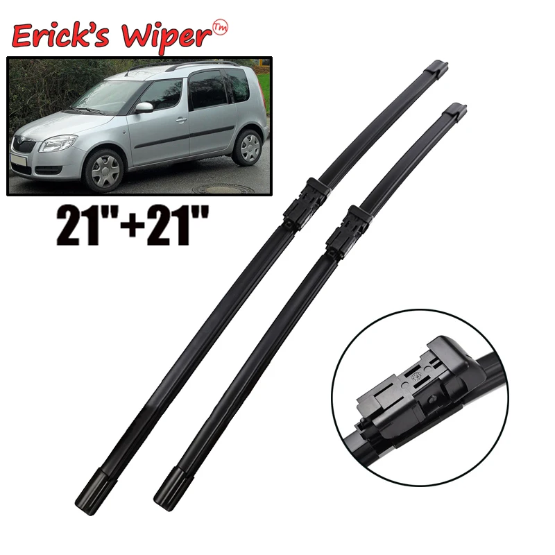 Erick's Wiper Front Wiper Blades For Skoda Roomster 2006 - 2016 Windshield Windscreen Clean Window Car Rain Brushes 21''+21''