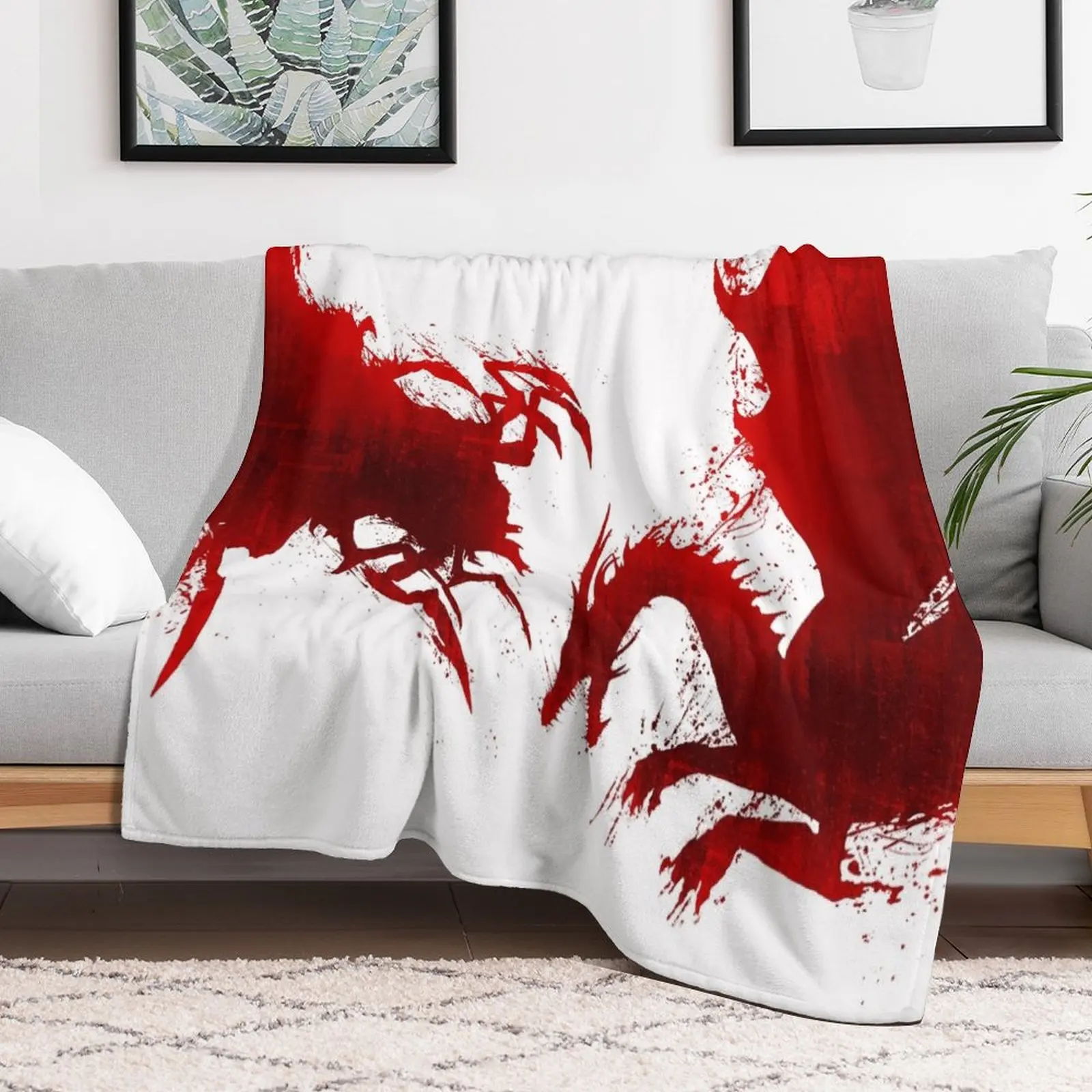 Dragon Age Origins: Awakening Blood Dragon V1 Throw Blanket Extra Large Throw Plaid on the sofa Warm Blankets