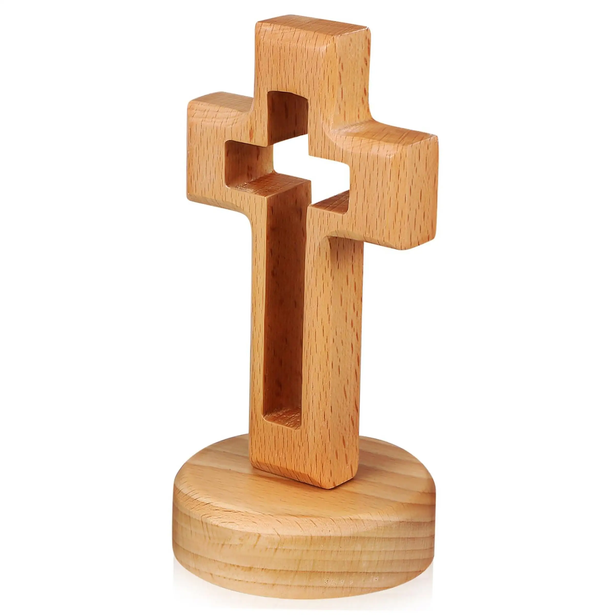 Gebetskreuz aus Holz mit Ständer, dekoratives Holzkreuz für Kirche, religiöse Heimdekoration