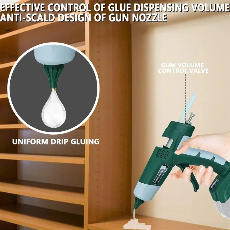 

Cordless Hot Melt Glue Gun for Bosch 18-20V Li-ion Battery Power Tool Glue Gun DIY Tool Set With 10 Glue Sticks