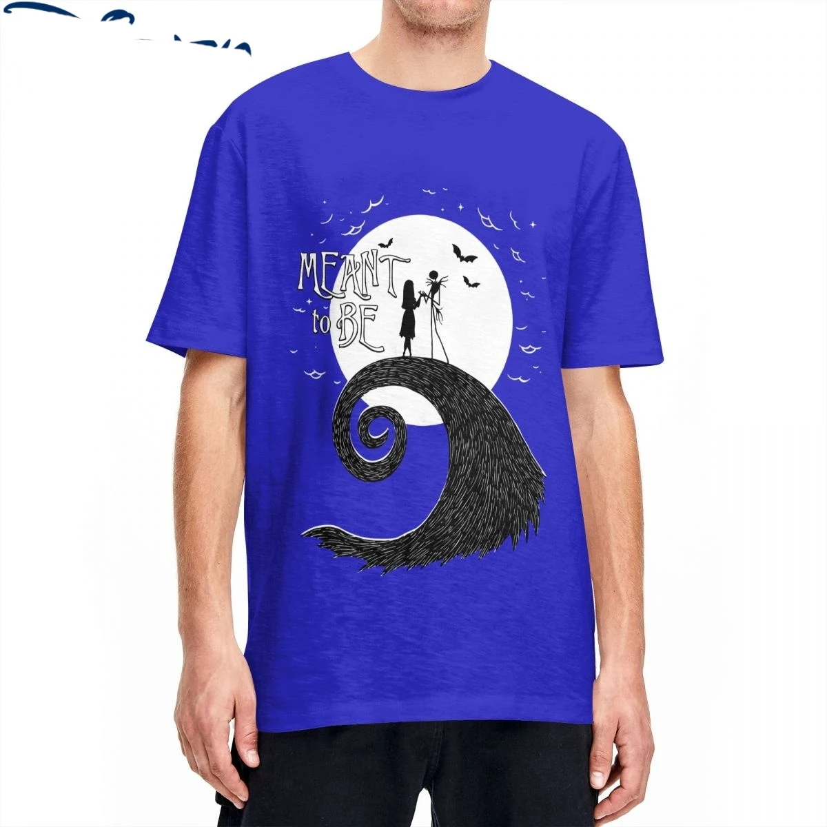 Men  The Nightmare Before Christmas T Shirt Jack And Sally 100% Cotton Clothing Fashion Crew Neck Tees Plus Size T-Shirts