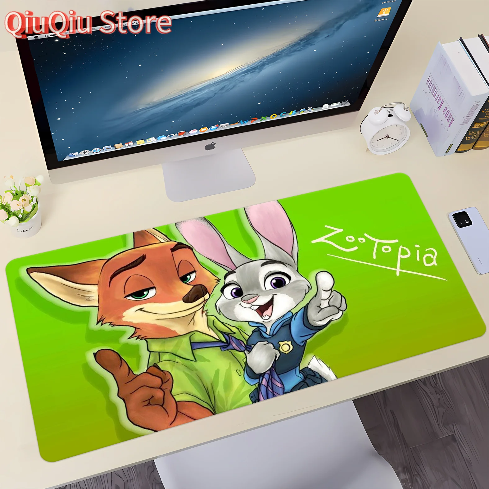 

Коврик для мыши на тему Disney Zootopia — коврик для игрового стола Judy Hopps & Nick Wilde Design для офиса и студентов, нескользящая резиновая основа Wa