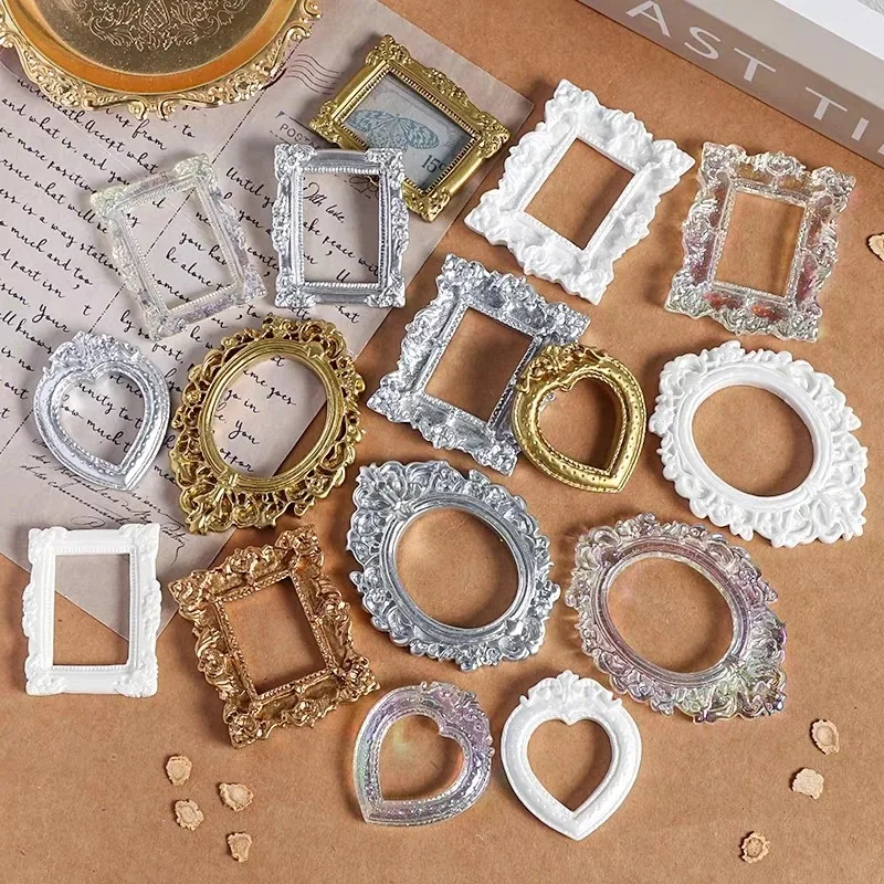 12Pcs Frame Ornament Mini Albums Mini Picture Frame European Retro Picture Frame Exquisite Relief Shooting Props