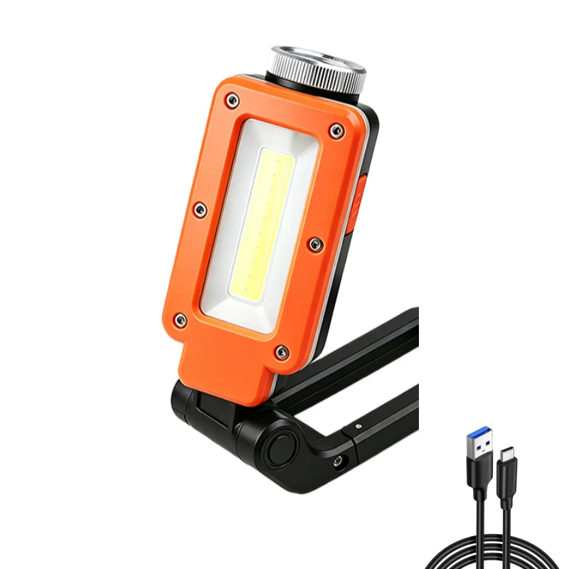 Nieuwe opvouwbare werklamp, draagbare opvouwbare campinglamp met magneet voor ophangen, COB autoreparatie buitenlamp voor onderhoud