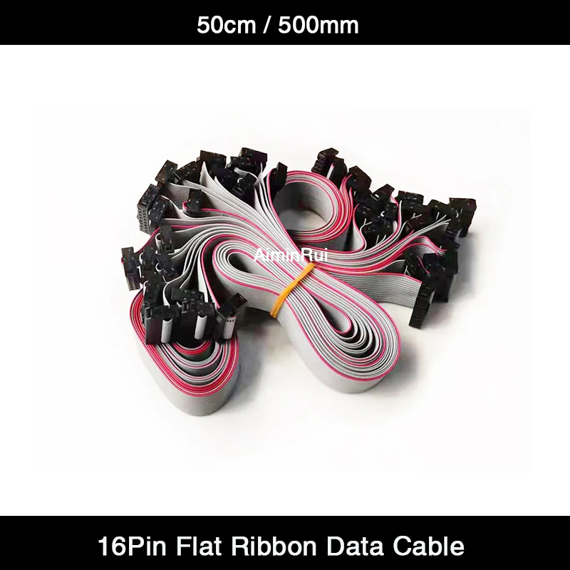 10pcs/lot 16Pin Flat Ribbon Length  50cm Flat Wire / HUB Cable Indoor / Outdoor LED Screen Modules / LED Control Card Data Cable