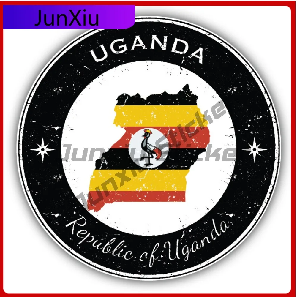 

Uganda Grunge Flag Stamp Car Decal Bumper Stickers Funny Style Truck Use For Helmet Side Decorative Car Sticker Accessories S