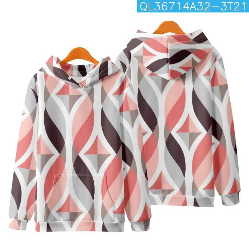 

Casual Color Spiral Stripes Printed Long Sleeve Pullover Hoodies Autumn Men Women Sweatshirt Couple Harajuku Streetwear