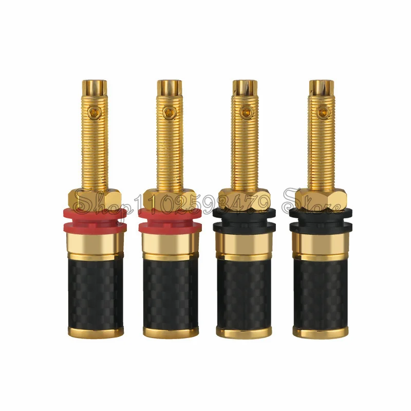 

HIFI 4Pcs Gold Plated Copper Speaker Binding Post Female Banana Jack Connector HIFI Audio AMP Banana Plug Socket Terminal