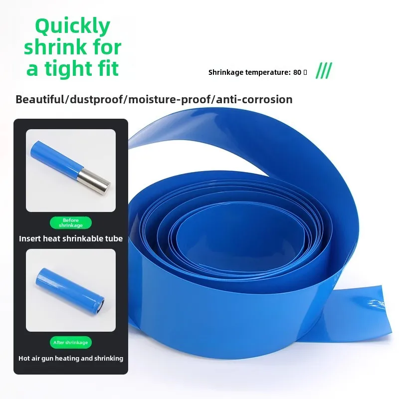 1KG 18650 PVC Heat Shrink Tube Battery Pack Blue Insulated Protection Film Wrap lithium Case Cable Sleeve