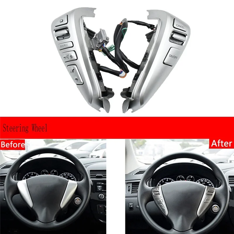 

A66P-Steering Wheel Switch Button Audio Control Cruise Control Button For Nissan Tiida Sentra Livina Sunny Almera Versa