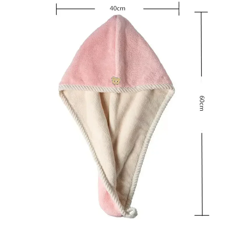 Handuk Rambut Tebal Ganda, Dapat Digunakan Dua Sisi, Penutup Rambut Kering Multiwarna, Daya Serap Kuat, Tepi Bergelombang, Tebal, Cepat Kering, Topi Mandi