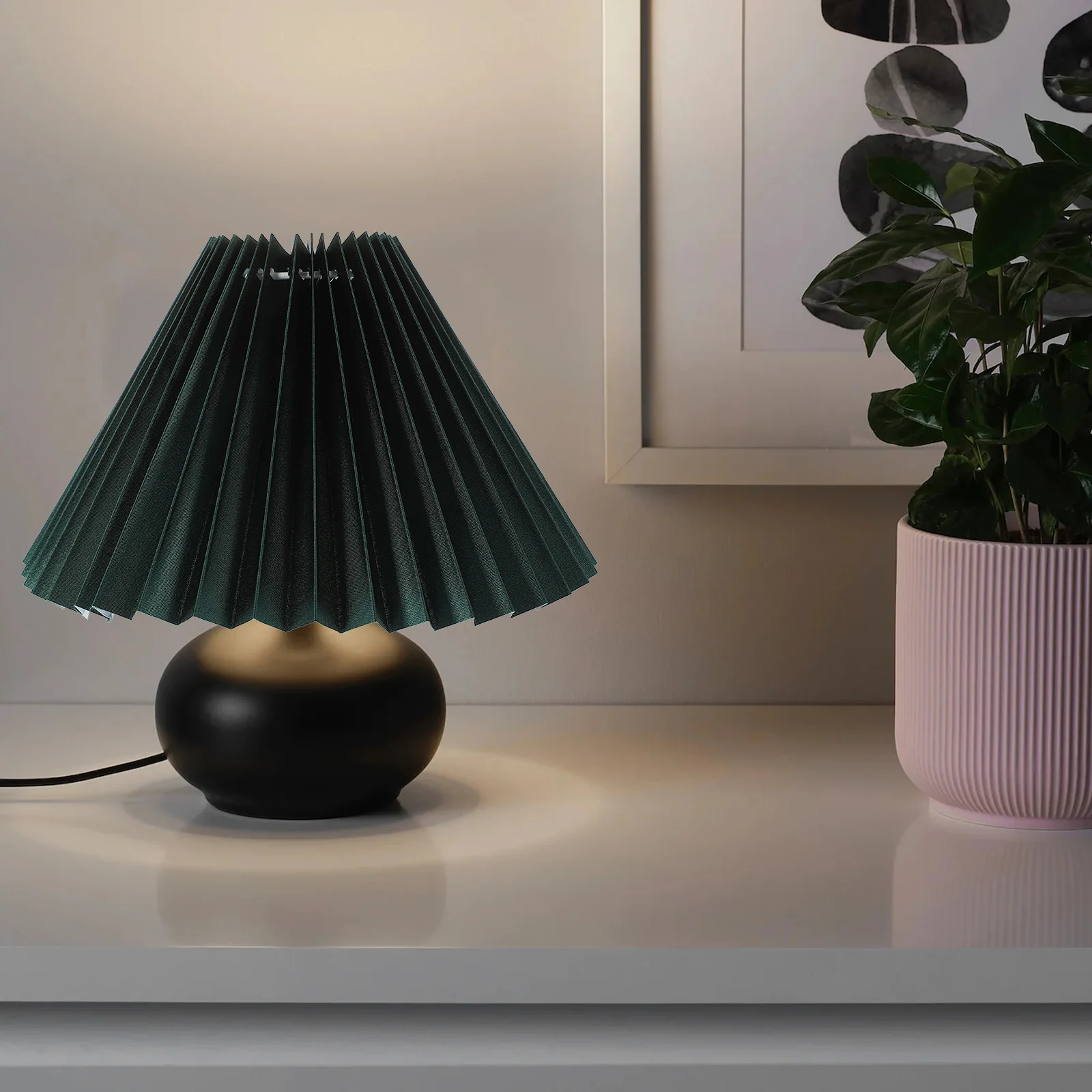 رمادي أخضر عاكس الضوء مطوي تصميم الغبار القماش غطاء مصباح لمكتب الجدول مصباح الحديثة خمر طبل نمط المنزلية