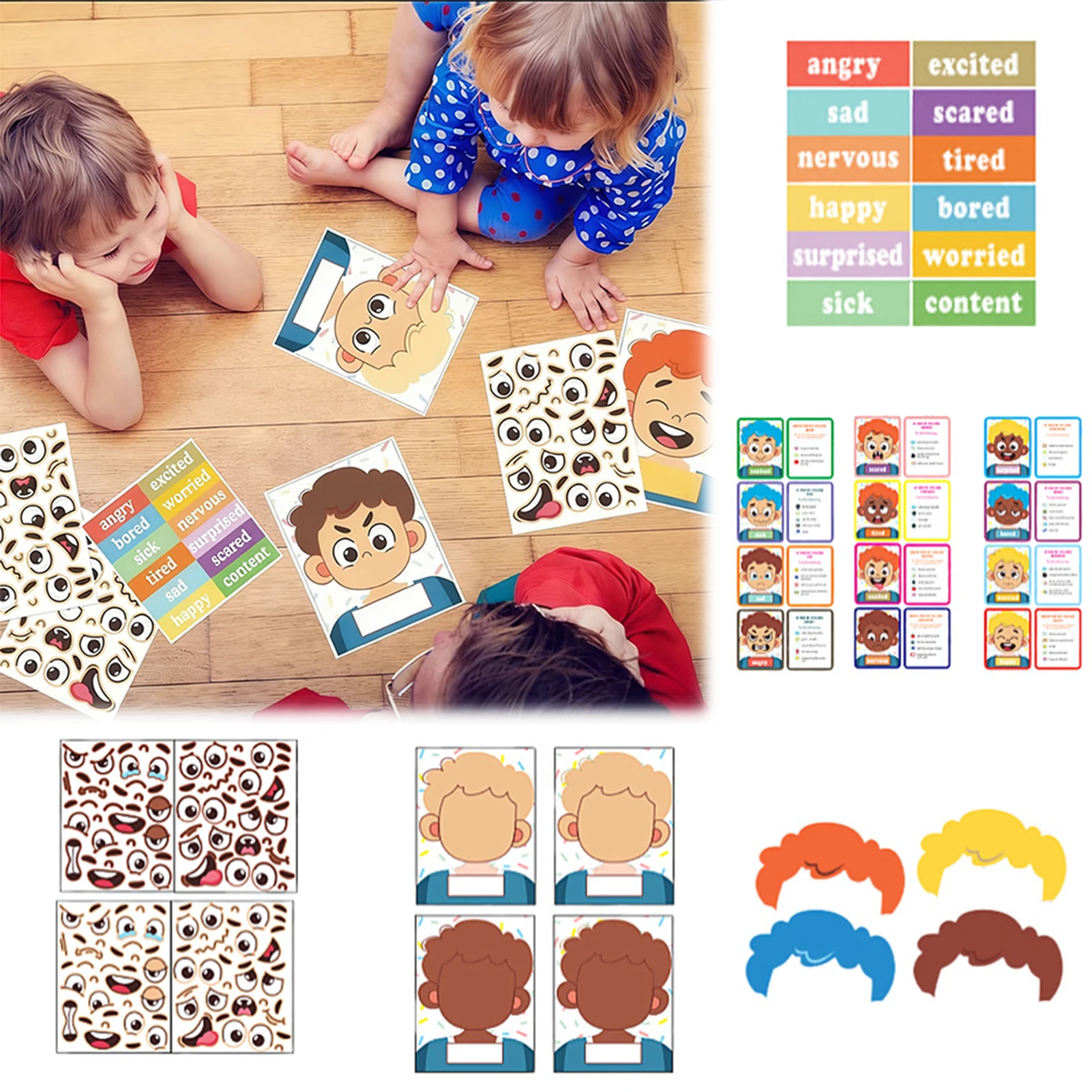 Social Emotional Learning Games For Kids Funny Faces Games Manage Emotion Educational For Girls Kids Over Than 3 Years Old