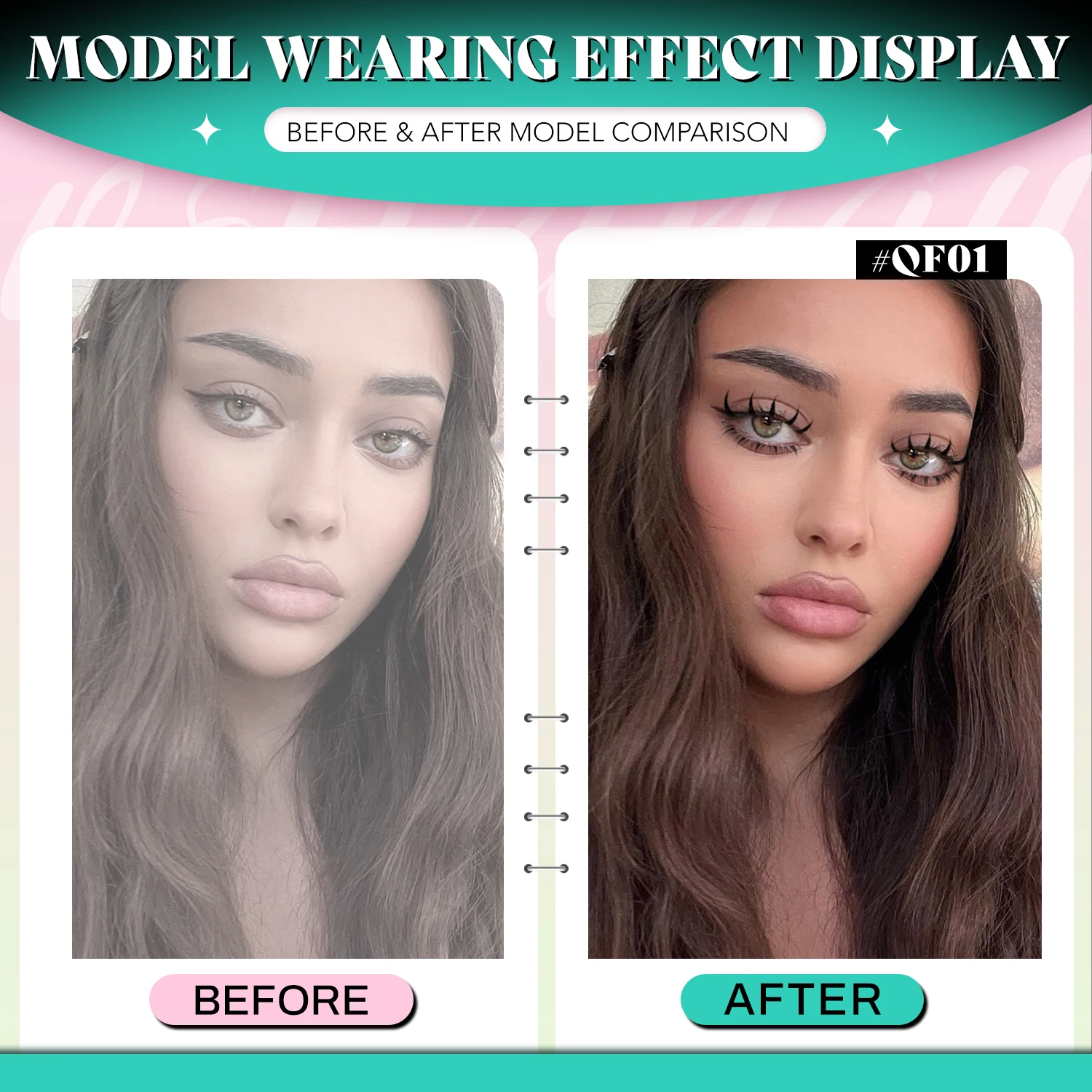VELTRINAY 4-in-1 Botoom Lashes 1 Stil Spiky + 3 Stile Untere Wimpern Gemischtes Paket Natürlicher Look Wimpernbüschel Transparentes Band für Anfänger – Detail 3