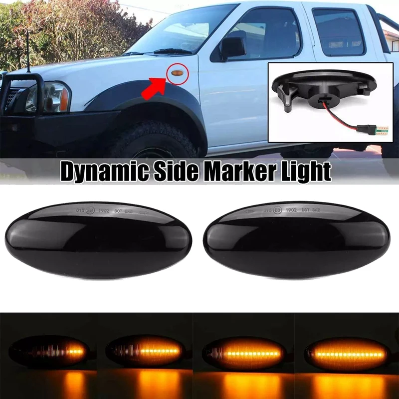 

Car Dynamic Side Marker Light Turn Signal Light For Nissan Navara D22 NP300 1998-2005 Datsun Frontier Fiera Terrano
