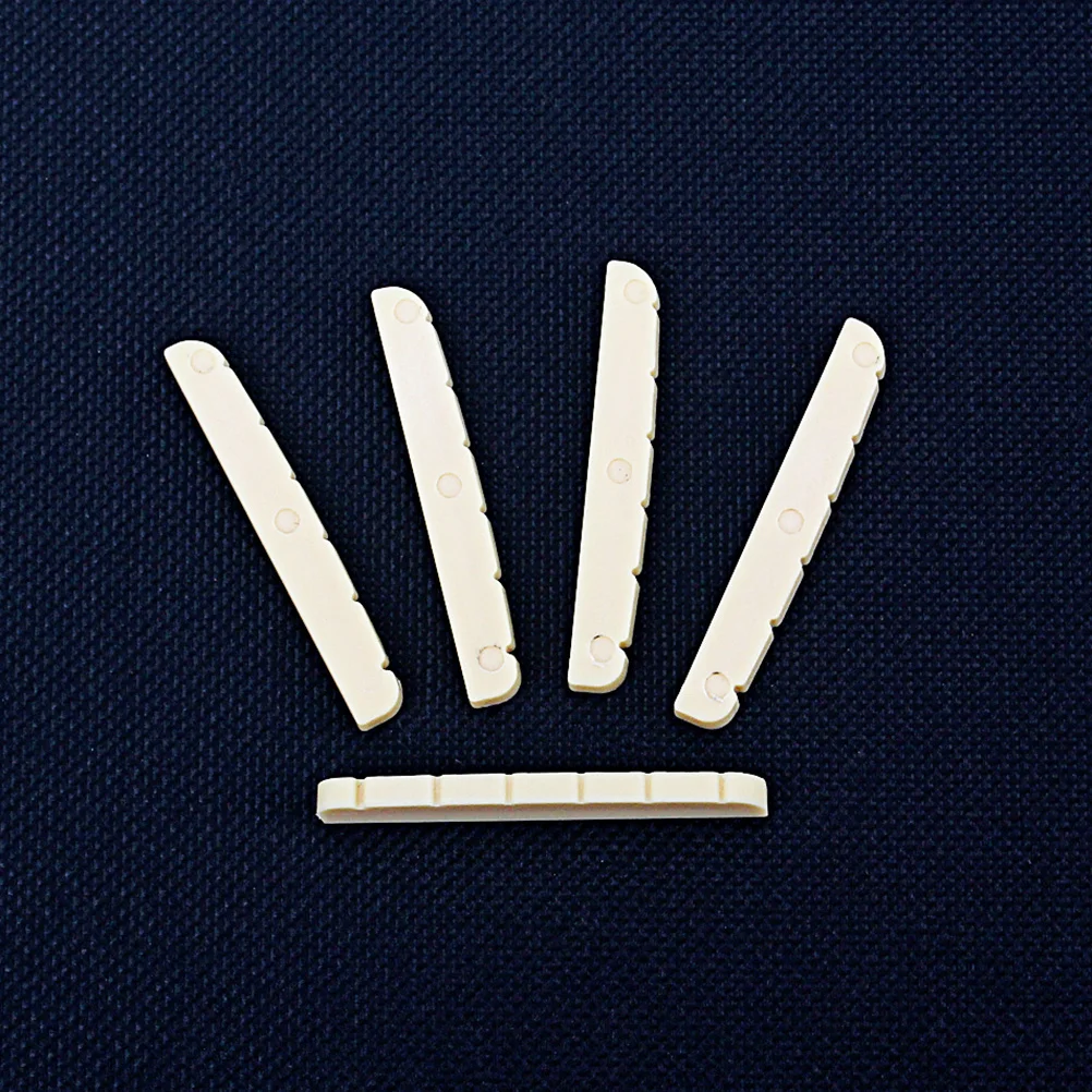

5pcs 6 String Bass Guitar Nut 42Mm Slotted Plastic Replacement For Electric Guitar Bass Pre-Cut Lightweight Instrument Part