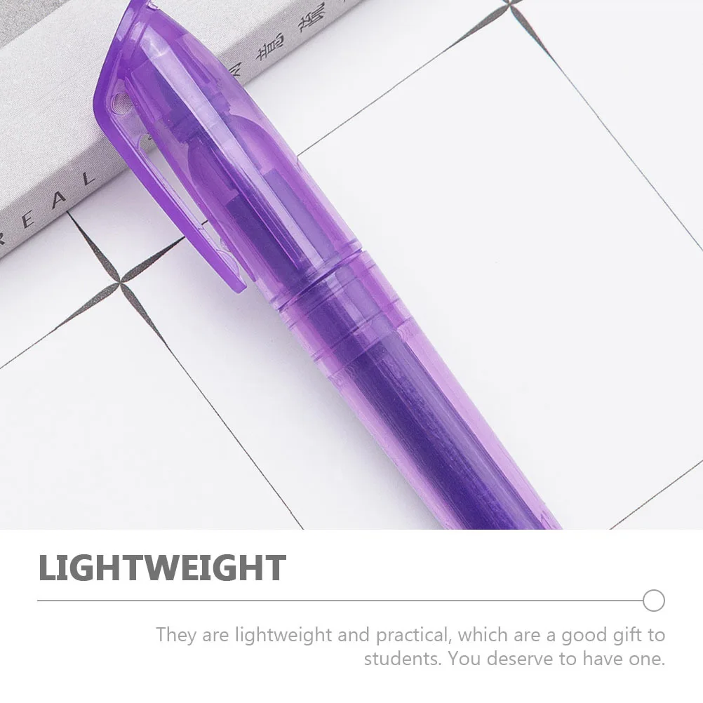 6 قطعة أقلام ملونة مدمجة لكتب الطالب علامات قلم تحديد محمول للعمل المدرسي سجل القصاصات أقلام الكتابة المحمولة #6