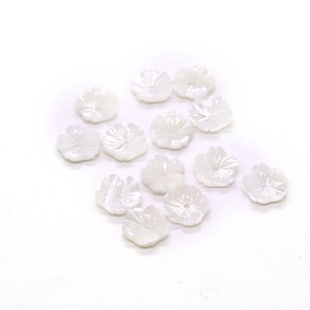 Natural Seawater Shell White Bowl Flower Beads 8mm Fashion Boutique Women's Jewelry DIY Necklace Earrings Bracelet Accessories